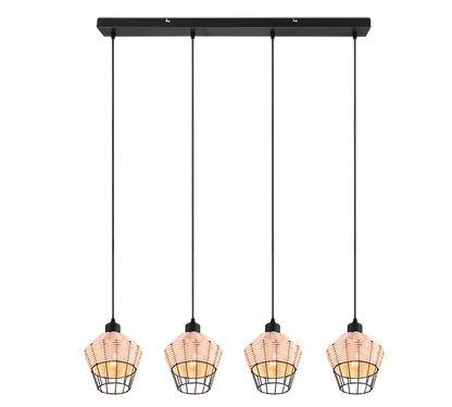 Borka pendant 4-pc E27 natural color/rattan — R31264036