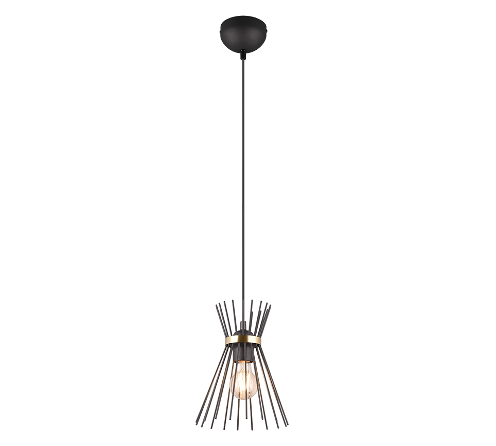 Rod pendant 1-pc E27 black/gold — R31531080