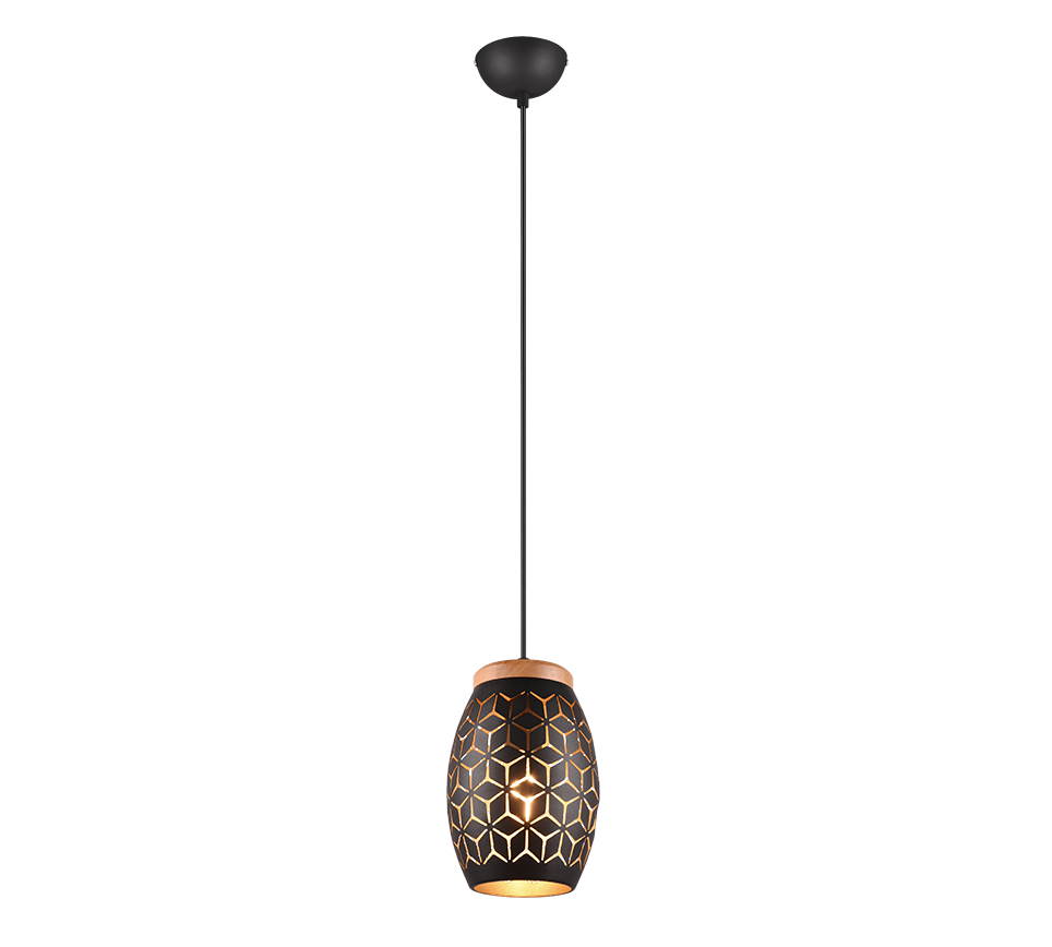Bidar pendant 1-pc E27 black/gold — R31571080