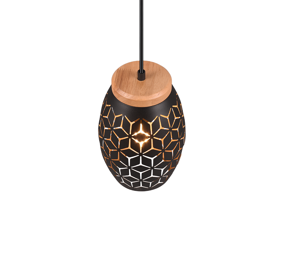 Bidar pendant 1-pc E27 black/gold — R31571080