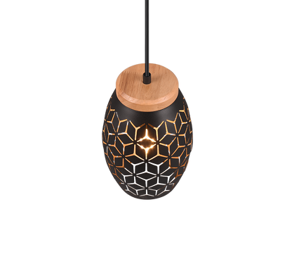 Bidar pendant 1-pc E27 black/gold — R31571080