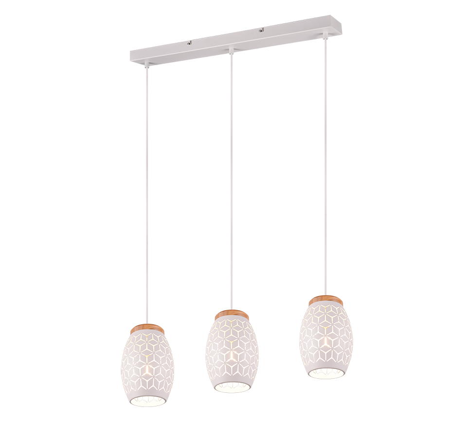 Bidar pendant 3-pc E27 matt white — R31573031