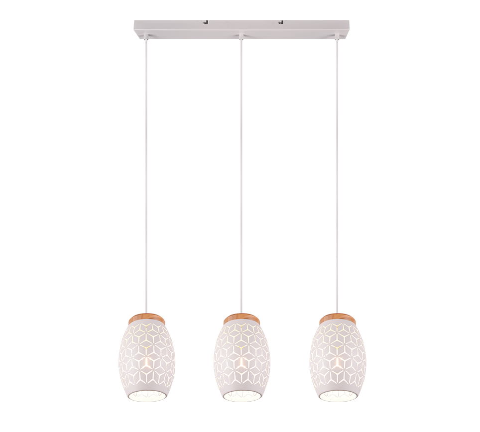 Bidar pendant 3-pc E27 matt white — R31573031