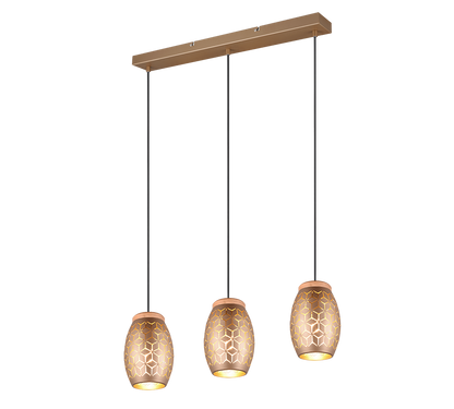 Bidar pendant 3-pc E27 coffee brown — R31573065