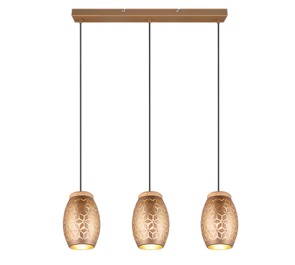 Bidar pendant 3-pc E27 coffee brown — R31573065