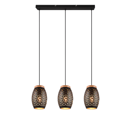 Bidar pendant 3-pc E27 black/gold — R31573080