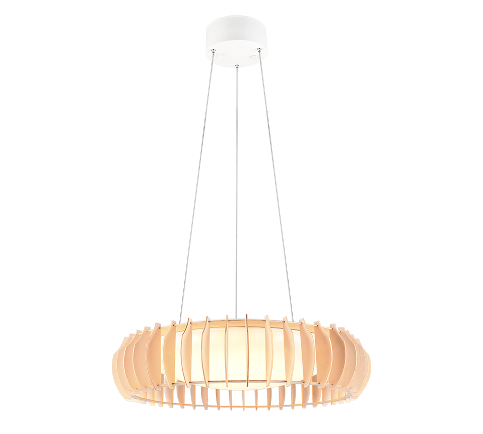 Monte LED pendant 60 cm wood/white — R32171930