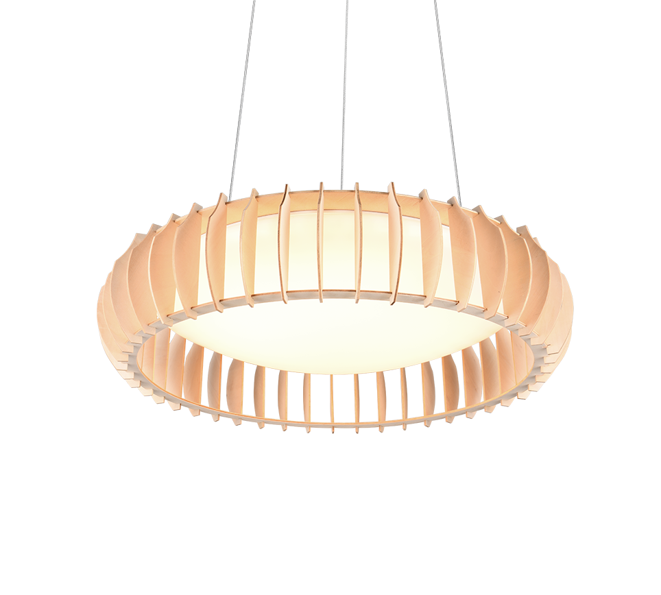 Monte LED pendant 60 cm wood/white — R32171930