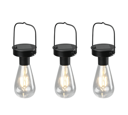 Campus solar pendant 3 pcs matt black dusk sensor — R35146132