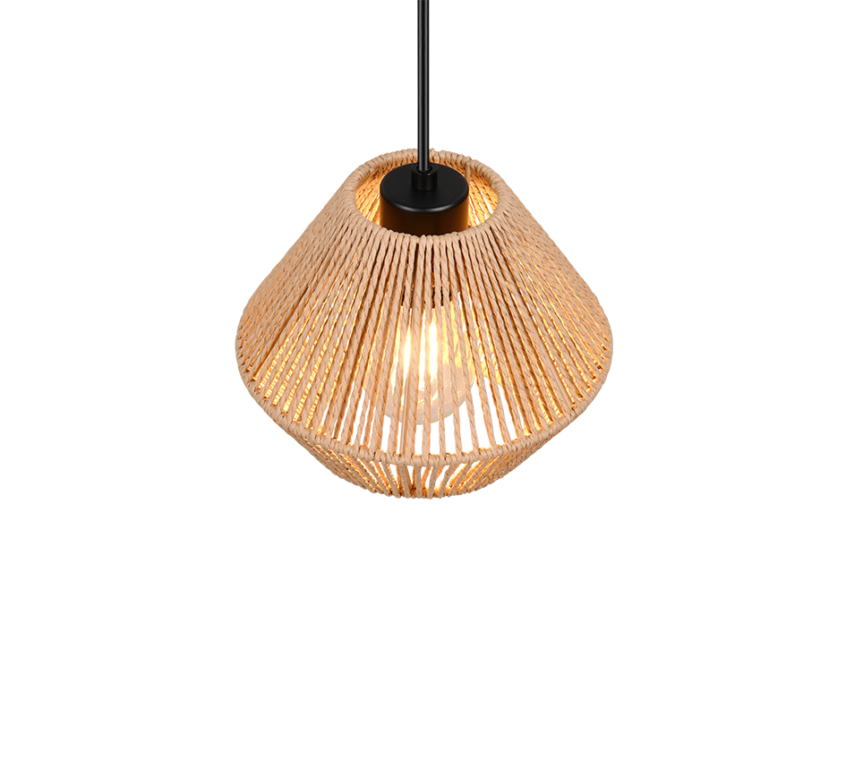 Lucille pendant E27 brown/paper yarn — R36111026