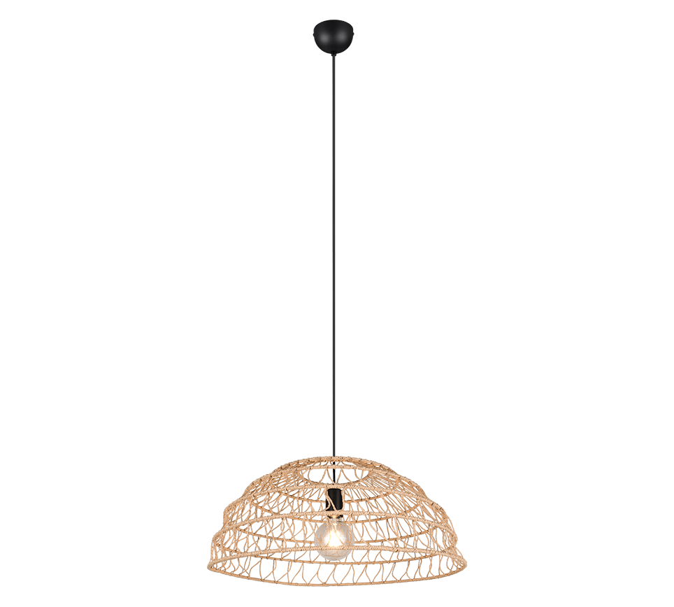 Paulette pendant E27 brown/paper yarn — R36141026