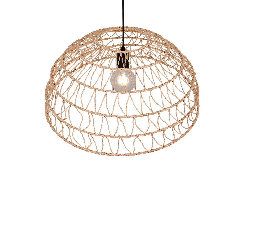 Paulette pendant E27 brown/paper yarn — R36141026