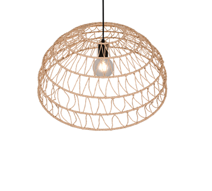 Paulette pendant E27 brown/paper yarn — R36141026