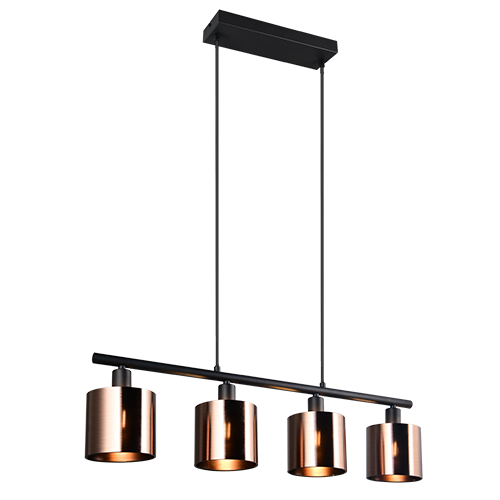 Jason pendant 4-pc E14 matt black/bronze — R36304064