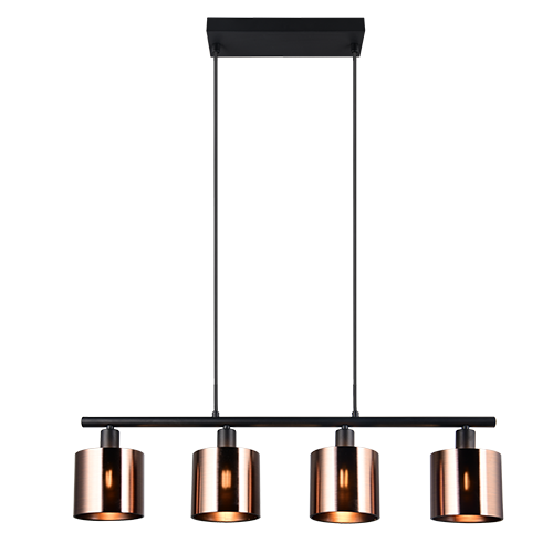 Jason pendant 4-pc E14 matt black/bronze — R36304064