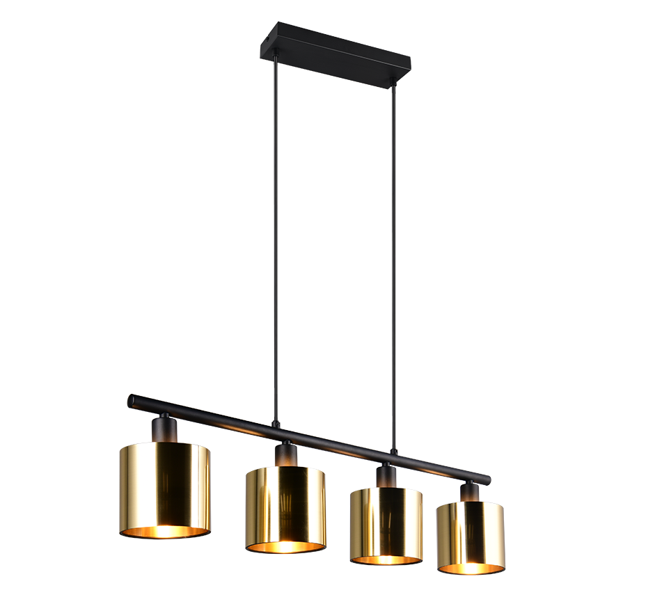 Jason pendant 4-pc E14 matt black/gold — R36304079