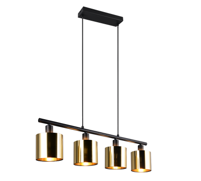 Jason pendant 4-pc E14 matt black/gold — R36304079