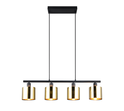 Jason pendant 4-pc E14 matt black/gold — R36304079