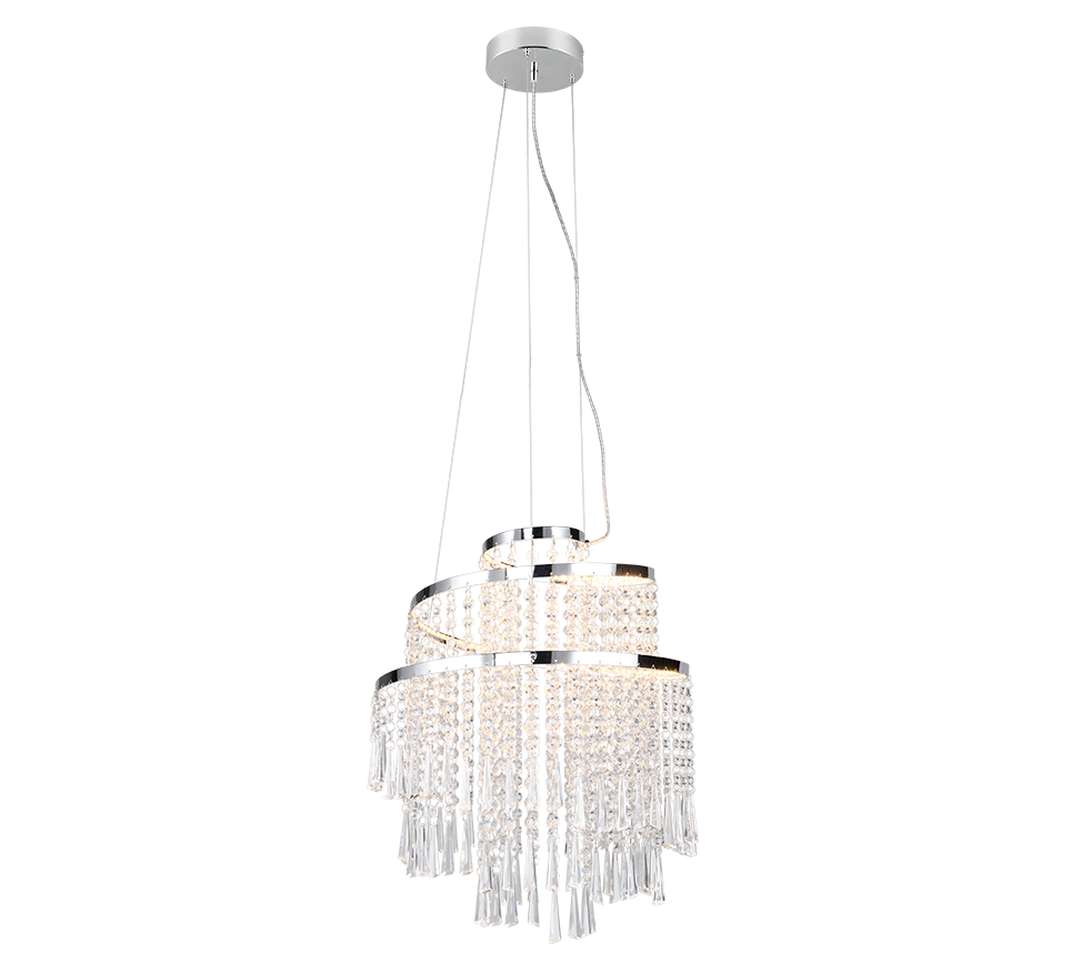 Pomp LED pendant 38 cm chrome/transparent — R37341106