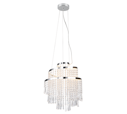 Pomp LED pendant 38 cm chrome/transparent — R37341106