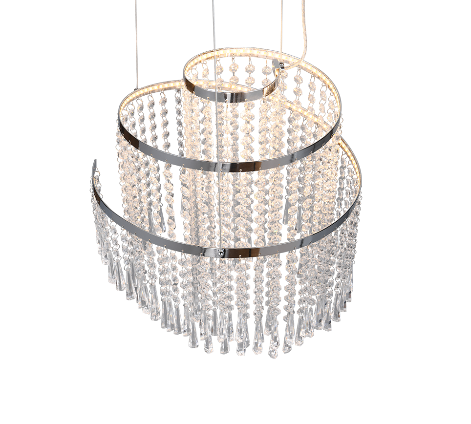 Pomp LED pendant 38 cm chrome/transparent — R37341106