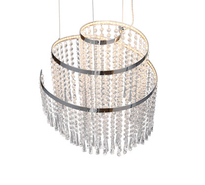 Pomp LED pendant 38 cm chrome/transparent — R37341106
