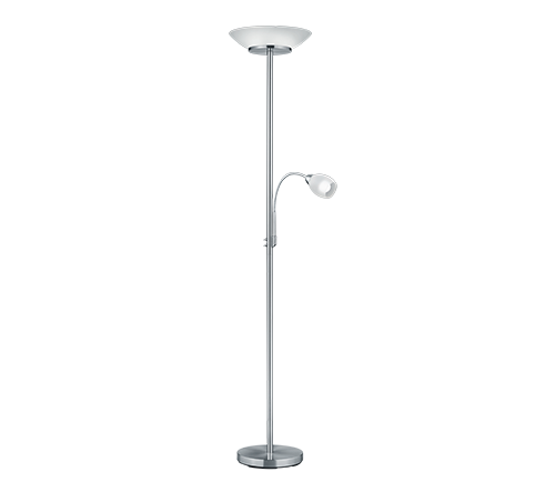 Gerry floor lamp E27+E14 brushed steel — R40063107