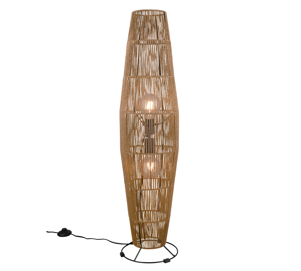 Miki floor lamp 2xE27 brown/paper yarn — R41102026