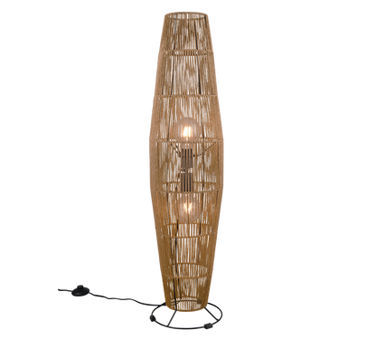 Miki floor lamp 2xE27 brown/paper yarn — R41102026