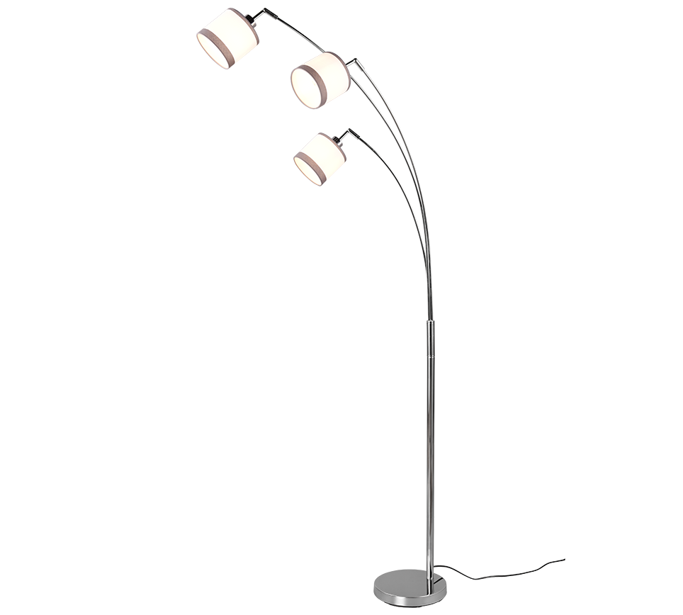 Davos floor lamp 3-pc E14 chrome/white — R41553006