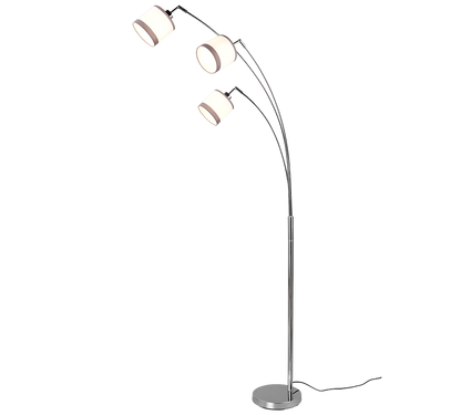 Davos floor lamp 3-pc E14 chrome/white — R41553006