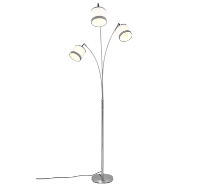 Davos floor lamp 3-pc E14 chrome/white — R41553006