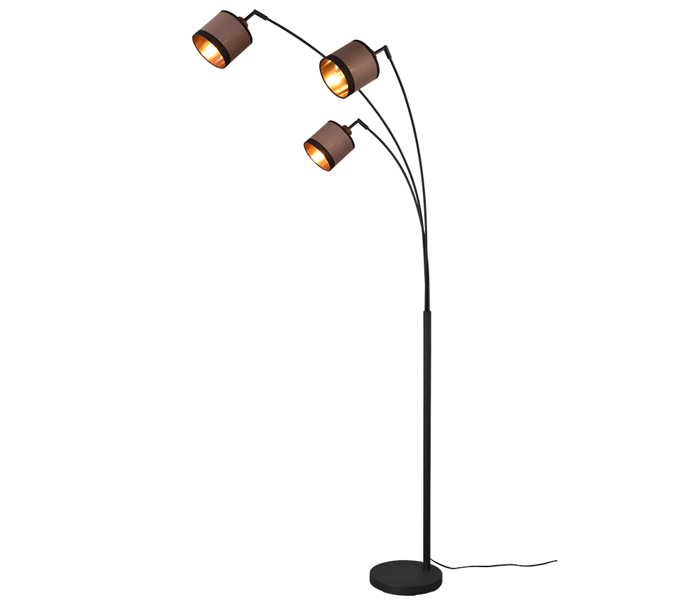 Davos floor lamp 3-pc E14 matt black/greige — R41553041