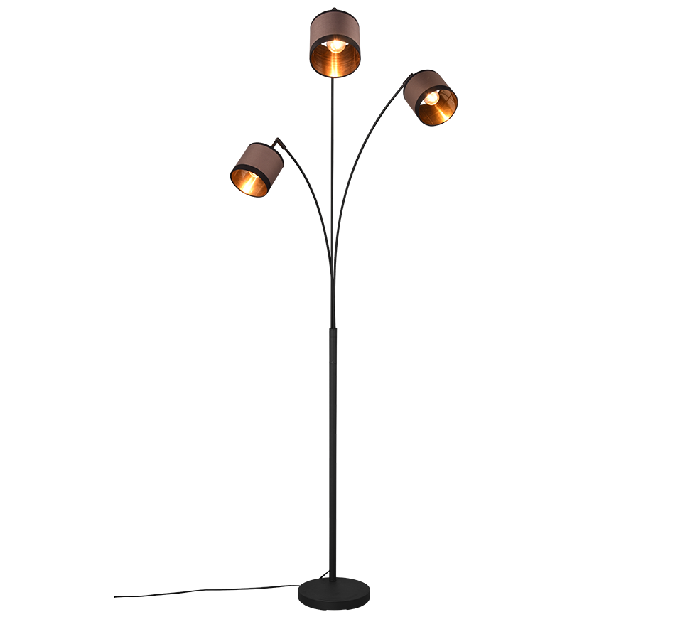 Davos floor lamp 3-pc E14 matt black/greige — R41553041