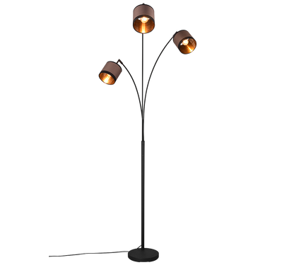 Davos floor lamp 3-pc E14 matt black/greige — R41553041