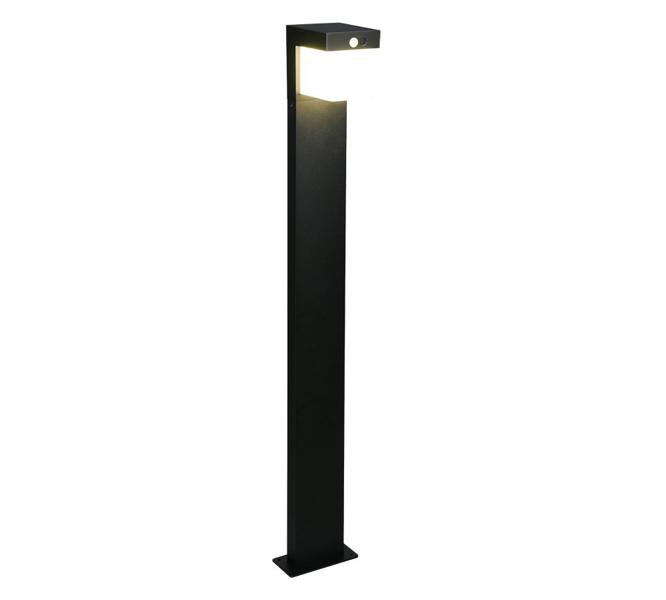 Colombo hybrid solar LED pole lamp 100 cm matt black motion+dusk sensor 4000K — R43286132