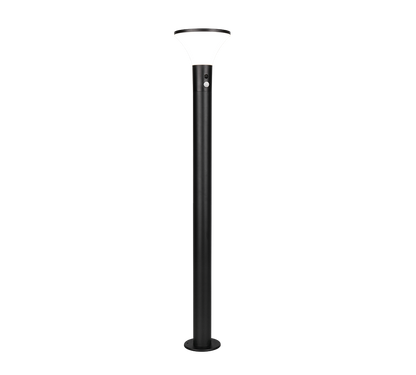 Gorda hybrid solar LED pole 100 cm matt black/white rechargeable motion+dusk sensor 4000K — R44676132