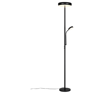 Palermo LED floor lamp matt black with reading light — R45741132