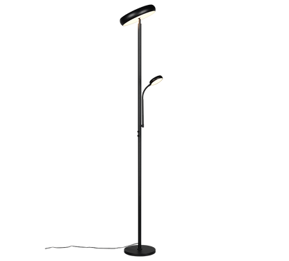 Palermo LED floor lamp matt black with reading light — R45741132