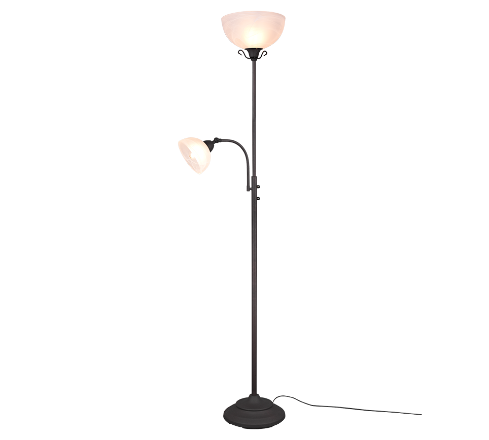 Country floor lamp E27+E14 rustic — R46322024