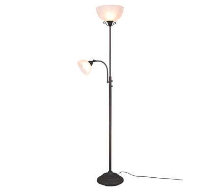 Country floor lamp E27+E14 rustic — R46322024
