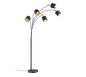 Tommy floor lamp 5-pc curve E14 matt black/gold — R46330579