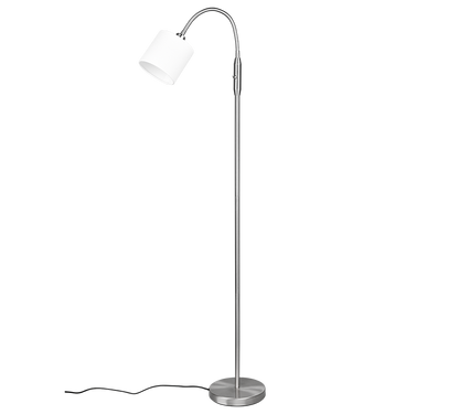 Tommy floor lamp 1-pc E14 brushed steel/white — R46331001