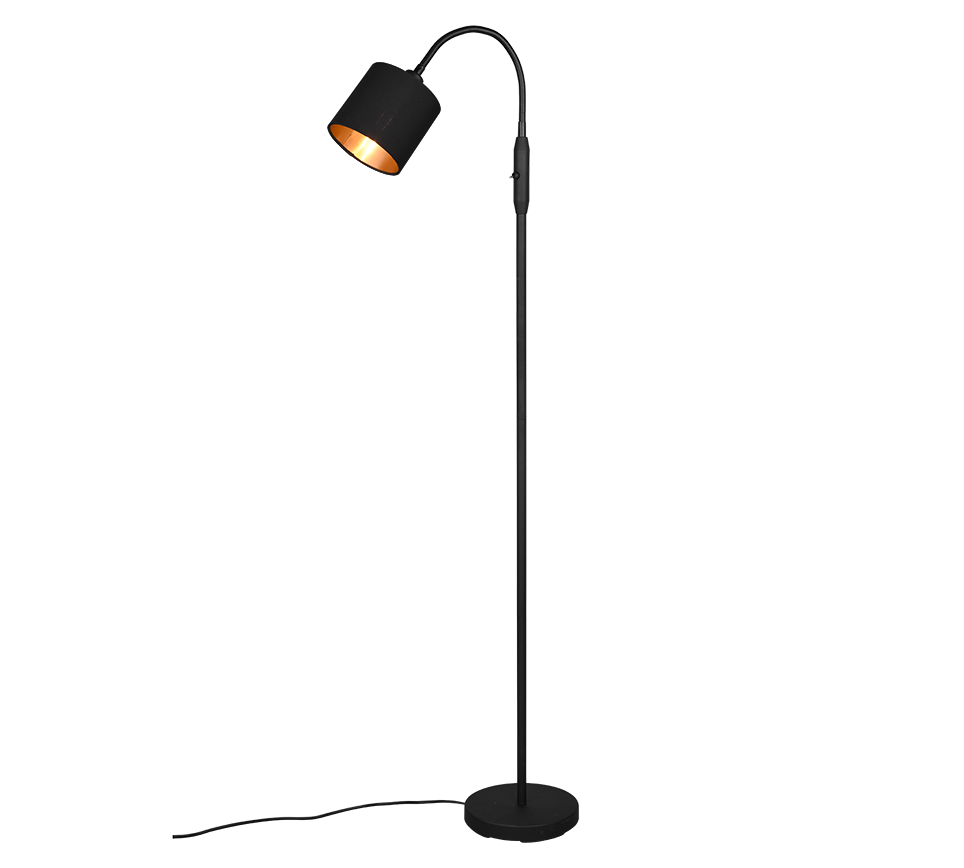 Tommy floor lamp 1-pc E14 matt black/gold — R46331079