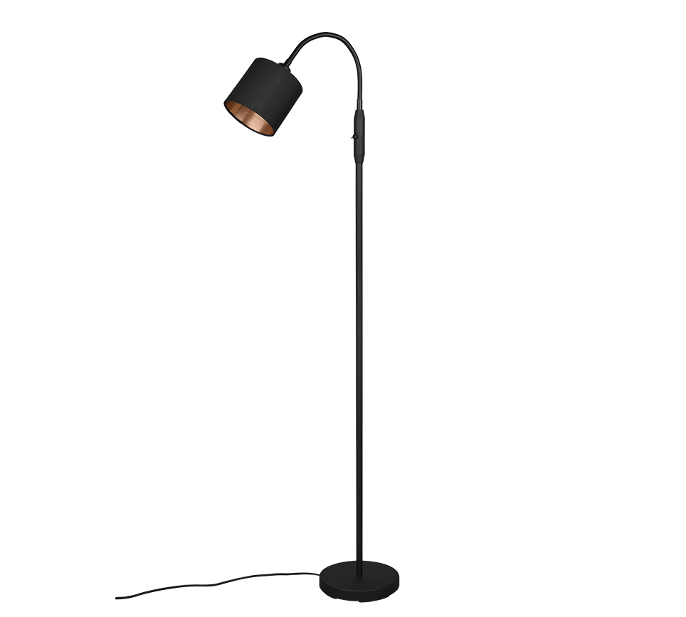 Tommy floor lamp 1-pc E14 matt black/gold — R46331079