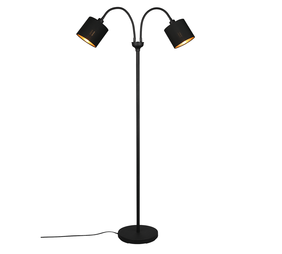 Tommy floor lamp 2-pc E14 matt black/gold — R46332079