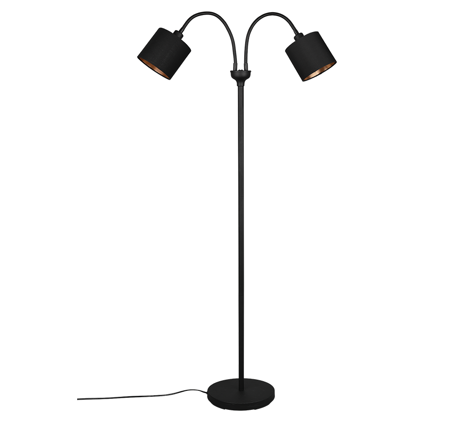 Tommy floor lamp 2-pc E14 matt black/gold — R46332079