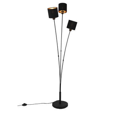 Tommy floor lamp 3-pc E14 matt black/gold — R46333979