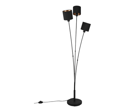 Tommy floor lamp 3-pc E14 matt black/gold — R46333979