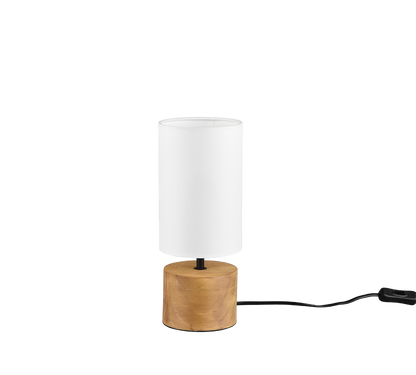 Woody table lamp 12 cm round E14 wood/white — R50171930